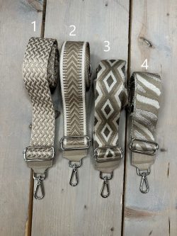 Riemen voor heuptas/crossover Beige-Zilver
