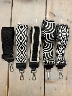 Riemen voor heuptas/crossover Zwart-Zilver