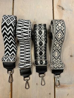 Riemen voor heuptas/crossover Zwart-Zilver